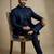 Navy blue premium designer festive wear indo western set