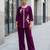 Purple Soft Viscose Kurta Top with Pants Casual Office Wear Co Ord Set For Women