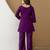 Purple Soft Viscose Kurta Top with Pants Casual Office Wear Co Ord Set For Women