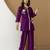 Purple Soft Viscose Kurta Top with Pants Casual Office Wear Co Ord Set For Women