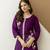 Purple Soft Viscose Kurta Top with Pants Casual Office Wear Co Ord Set For Women