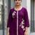 Purple Soft Viscose Kurta Top with Pants Casual Office Wear Co Ord Set For Women