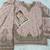 Pink chinon free size stitched suit with embroidery beats work