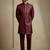 Dark maroon donier jacquard premium designer festive wear indo western set