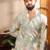 Multicolor art silk fabric stylish fancy partywear kurta payjama for men's