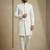 White donier jacquard premium designer festive wear indo western set