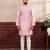 Pink color art silk fabric stylish fancy partywear kurta payjama for men's