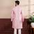 Pink color art silk fabric stylish fancy partywear kurta payjama for men's