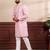 Pink color art silk fabric stylish fancy partywear kurta payjama for men's