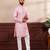 Pink color art silk fabric stylish fancy partywear kurta payjama for men's