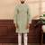 Pista color art silk fabric stylish fancy partywear kurta payjama for men's