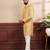Yellow color art silk fabric stylish fancy partywear kurta payjama for men's