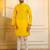 Yellow color stylish woven butti textured premium kurta payjama for men's