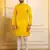 Yellow color stylish woven butti textured premium kurta payjama for men's