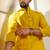 Yellow color stylish woven butti textured premium kurta payjama for men's