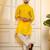 Yellow color stylish woven butti textured premium kurta payjama for men's