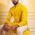 Yellow color stylish woven butti textured premium kurta payjama for men's