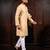 Chiku color stylish woven butti textured premium kurta payjama for men's