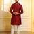 Maroon color stylish woven butti textured premium kurta payjama for men's