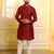 Maroon color stylish woven butti textured premium kurta payjama for men's