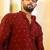 Maroon color stylish woven butti textured premium kurta payjama for men's