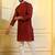 Maroon color stylish woven butti textured premium kurta payjama for men's