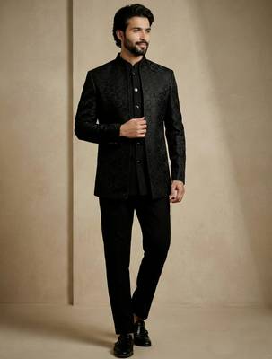Black premium designer festive wear indo western set 4