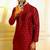 Maroon color stylish woven butti textured premium kurta payjama for men's