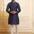 Blue color stylish woven butti textured premium kurta payjama for men's