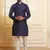 Blue color stylish woven butti textured premium kurta payjama for men's