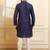 Blue color stylish woven butti textured premium kurta payjama for men's
