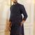 Blue color stylish woven butti textured premium kurta payjama for men's