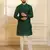 Green color stylish woven butti textured premium kurta payjama for men's