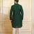 Green color stylish woven butti textured premium kurta payjama for men's