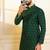 Green color stylish woven butti textured premium kurta payjama for men's