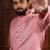 Pink color beautiful cotton fabric designer embroidery work ceremonial men's party attire
