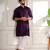 Purple color beautiful cotton fabric designer embroidery work ceremonial men's party attire