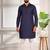 Nevy blue color beautiful cotton fabric designer embroidery work ceremonial men's party attire