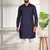 Nevy blue color beautiful cotton fabric designer embroidery work ceremonial men's party attire