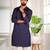 Nevy blue color beautiful cotton fabric designer embroidery work ceremonial men's party attire