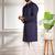 Nevy blue color beautiful cotton fabric designer embroidery work ceremonial men's party attire