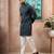 Grey color stylish cotton fabric woven dobby designer kurta payjama for men's