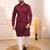 Maroon color stylish cotton fabric woven dobby designer kurta payjama for men's