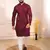 Maroon color stylish cotton fabric woven dobby designer kurta payjama for men's