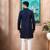 Blue color stylish cotton fabric woven dobby designer kurta payjama for men's