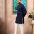 Blue color stylish cotton fabric woven dobby designer kurta payjama for men's