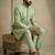 green donier jacquard premium designer festive wear indo western set