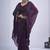 Purple sequin embroidery work satin silk blend saree for women