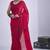 Magenta sequin embroidery work satin silk blend saree for women