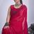 Magenta sequin embroidery work satin silk blend saree for women